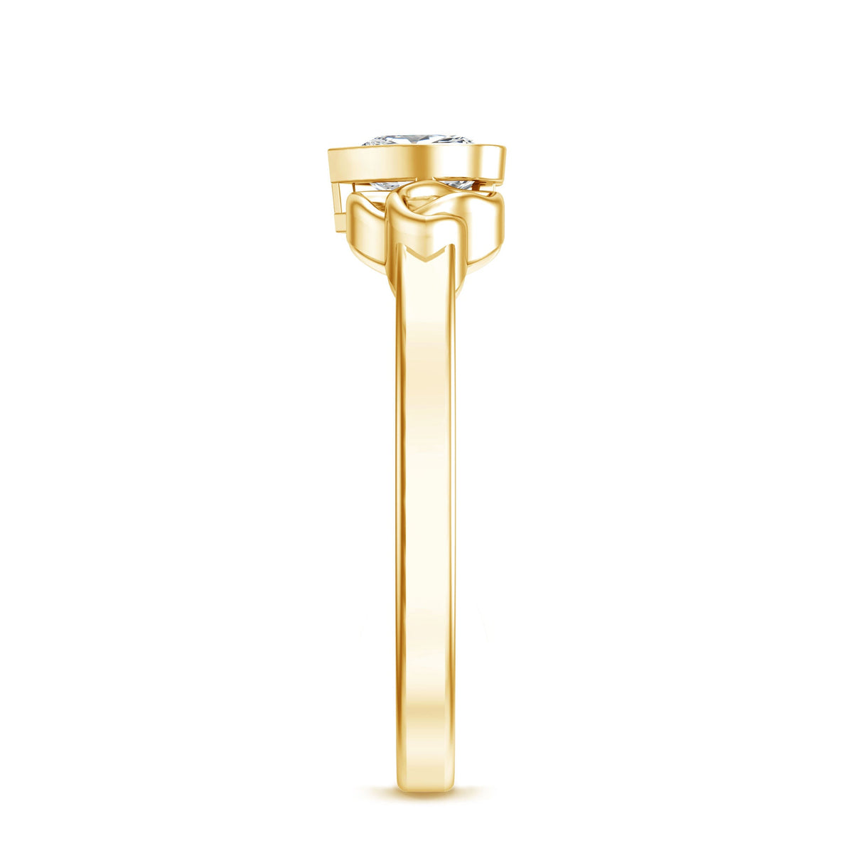 Heart Shape Lab Grown Diamond Solitaire Celtic Ring