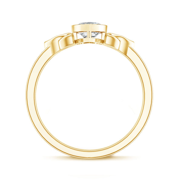 Heart Shape Lab Grown Diamond Solitaire Celtic Ring