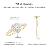 Heart Shape Lab Grown Diamond Engagement Ring with Halo