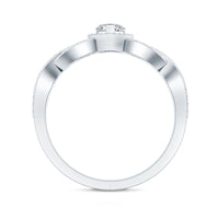 Heart Shape Lab Grown Diamond Criss Cross Engagement Ring