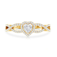 Heart Shape Lab Grown Diamond Criss Cross Engagement Ring