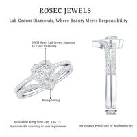 Heart Shape Lab Grown Diamond Bridal Ring Set