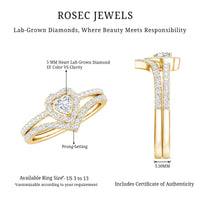 Heart Shape Lab Grown Diamond Bridal Ring Set