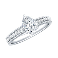 Pear Shaped Lab Grown Diamond Solitaire Engagement Ring