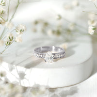 Pear Shaped Lab Grown Diamond Solitaire Engagement Ring