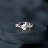 Pear Shaped Lab Grown Diamond Solitaire Engagement Ring