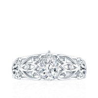 Pear Shaped Lab Created Diamond Solitaire Filigree Ring