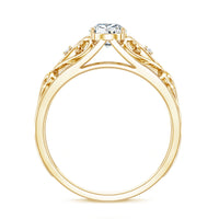 Pear Shaped Lab Created Diamond Solitaire Filigree Ring