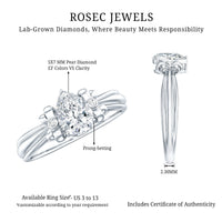 Pear Cut Lab Grown Diamond Solitaire Engagement Ring with Bow