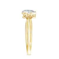Pear Cut Lab Grown Diamond Solitaire Engagement Ring with Bow