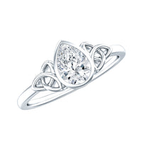 Pear Shape Lab Grown Diamond Solitaire Celtic Ring