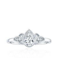 Pear Shape Lab Grown Diamond Solitaire Celtic Ring