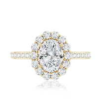 Oval Shape Lab Grown Diamond Halo Engagement Ring