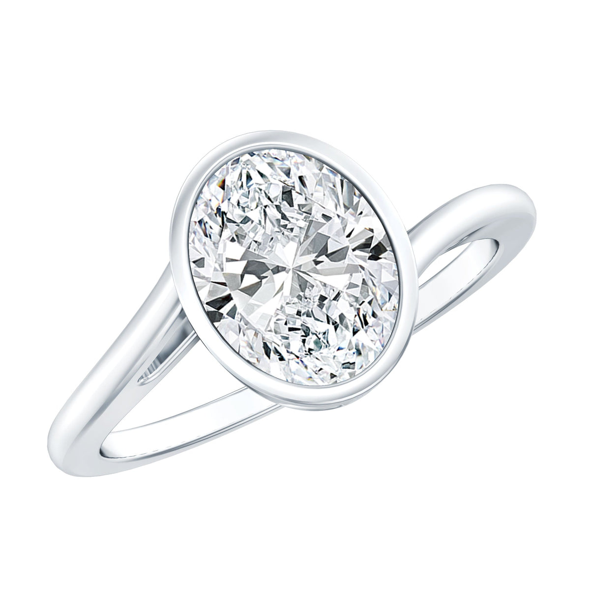 Oval Shape Lab Grown Diamond Solitaire Bypass Ring