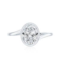 Oval Shape Lab Grown Diamond Solitaire Bypass Ring