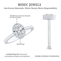 Vintage Style Oval Shape Lab Grown Diamond Solitaire Engagement Ring