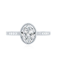 Vintage Style Oval Shape Lab Grown Diamond Solitaire Engagement Ring