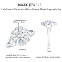 Lab Grown Diamond Nature Inspired Flower Engagement Ring