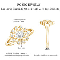 Lab Grown Diamond Nature Inspired Flower Engagement Ring