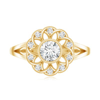 Lab Grown Diamond Nature Inspired Flower Engagement Ring