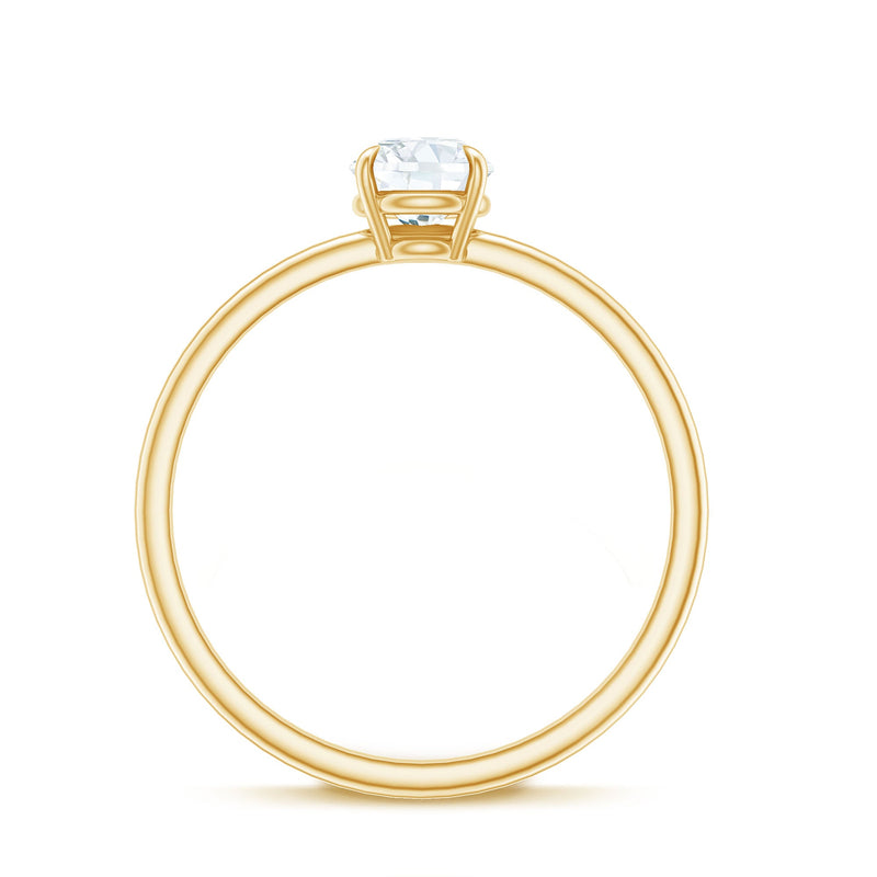 Round shape lab-grown diamond solitaire ring by Rosec Jewels featuring a classic, elegant design on a sleek band.