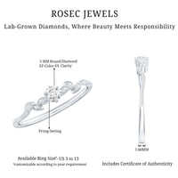 Minimal Lab Grown Diamond Leaf Ring with Beaded Detailing