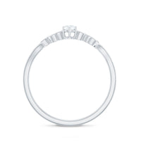 Minimal Lab Grown Diamond Leaf Ring with Beaded Detailing