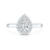 Classic Lab Grown Diamond Teardrop Engagement Ring with Halo