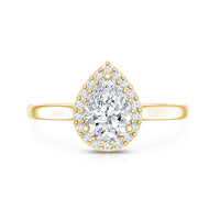 Classic Lab Grown Diamond Teardrop Engagement Ring with Halo