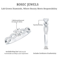 Round Lab Grown Diamond Infinity Solitaire Ring