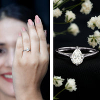 Solitaire Lab Grown Diamond Teardrop Engagement Ring