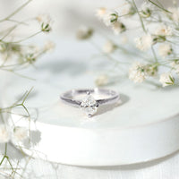Solitaire Lab Grown Diamond Teardrop Engagement Ring