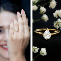 Solitaire Lab Grown Diamond Teardrop Engagement Ring