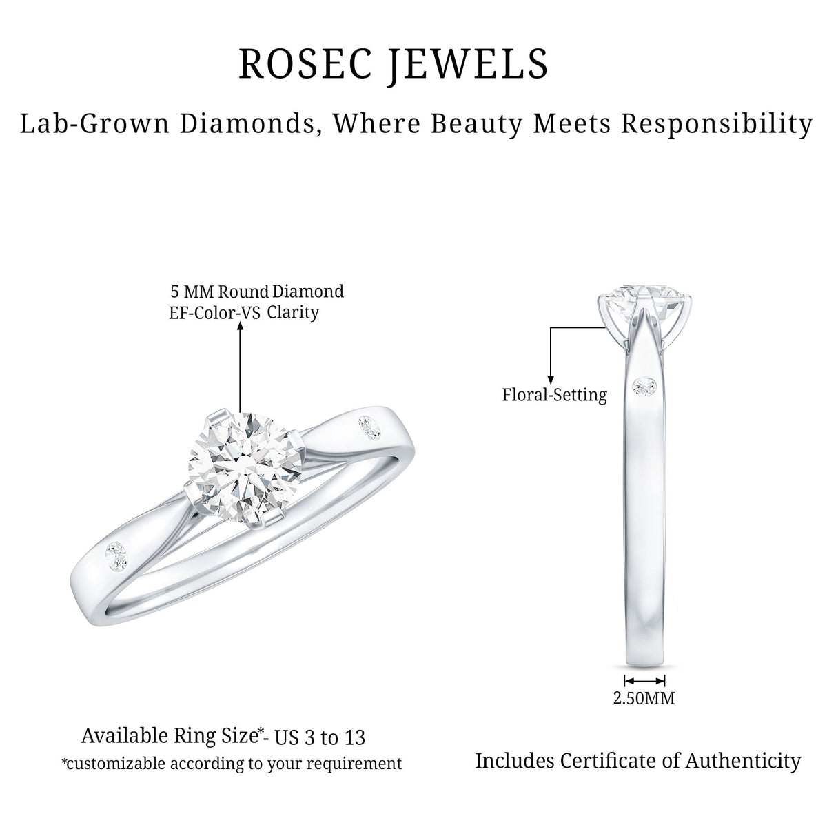 Lab Grown Diamond Solitaire Promise Ring