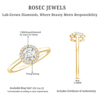 Lab Grown Diamond Promise Ring with Halo