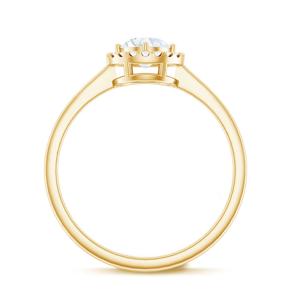Rosec Jewels lab-grown diamond promise ring with halo featuring a sparkling center diamond and elegant band.