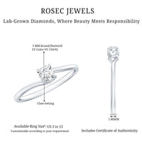 Solitaire Lab Grown Diamond Promise Ring