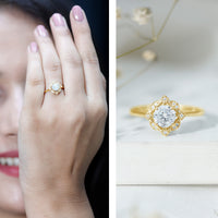 Vintage Style Lab Grown Diamond Engagement Ring