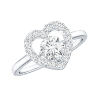 Minimal Heart Ring with Lab Grown Diamond