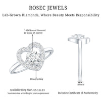 Minimal Heart Ring with Lab Grown Diamond