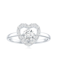 Minimal Heart Ring with Lab Grown Diamond