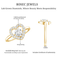 Minimal Heart Ring with Lab Grown Diamond