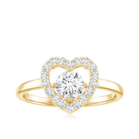 Minimal Heart Ring with Lab Grown Diamond
