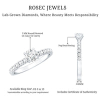 Minimal Solitaire Engagement Ring with Lab Grown Diamond