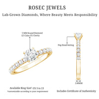 Minimal Solitaire Engagement Ring with Lab Grown Diamond