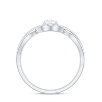Round Lab Grown Diamond Solitaire Promise Ring in Crossover Shank