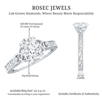 Antique Style Oval Shape Lab Grown Diamond Solitaire Celtic Knot Ring