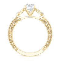 Antique Style Oval Shape Lab Grown Diamond Solitaire Celtic Knot Ring