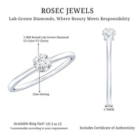 Brilliant Cut Lab Grown Diamond Solitaire Promise Ring
