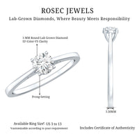 Minimal Round Lab Grown Diamond Solitaire Ring